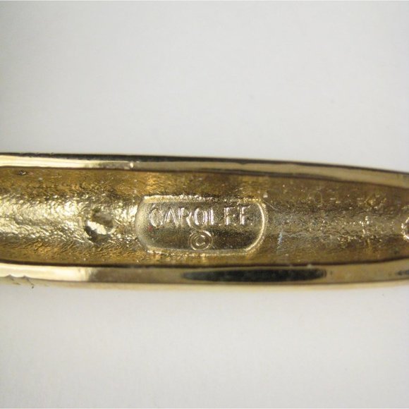 Carolee FAUX Fountain Pen Brooch 3.3 inch Pin Rhinestones Jewelry Goldtone - Picture 7 of 7